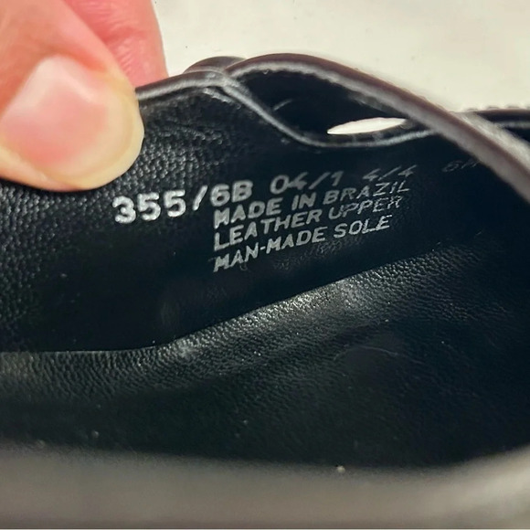 Franco Sarto Black Leather Mary Jane Square Toe Block Pumps Size 6M - Picture 7 of 7